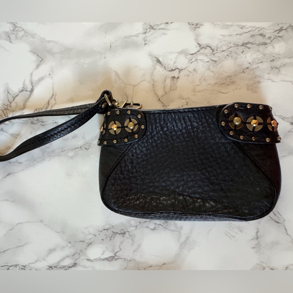 Cole Haan wristlet. Black leather with gold studs. NWOT